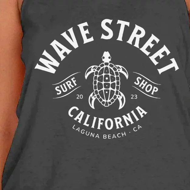 Wave Street Surf Shop Hawaiian Honu Turtle Women's Knotted Racerback Tank