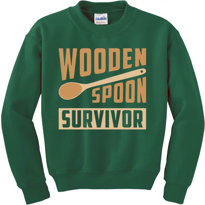 Wooden Spoon Survivor Funny Kids Sweatshirt