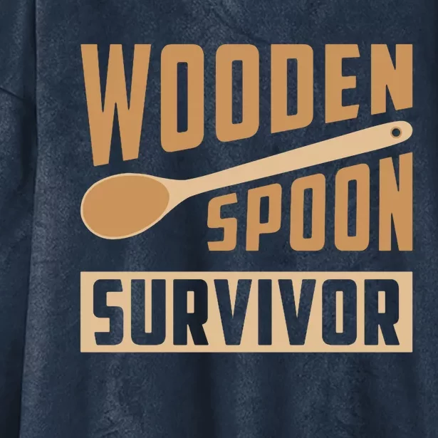 Wooden Spoon Survivor Funny Hooded Wearable Blanket