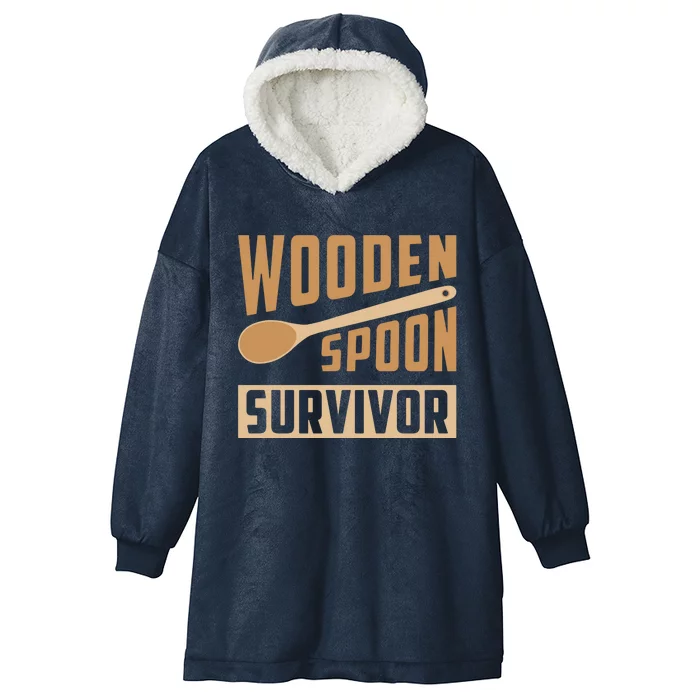 Wooden Spoon Survivor Funny Hooded Wearable Blanket