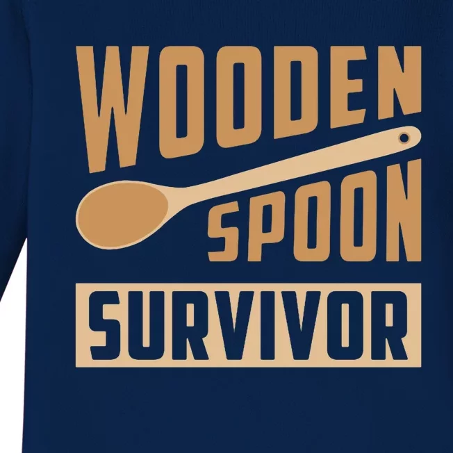 Wooden Spoon Survivor Funny Baby Long Sleeve Bodysuit