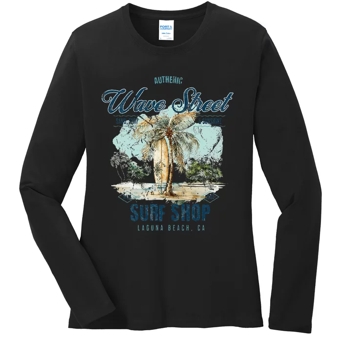 Wave Street Surf Shop Authentic Ladies Long Sleeve Shirt