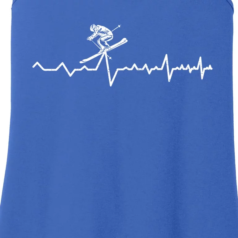 Winter Sport Ski Instructor Heartbeat Skiing Skier Ski Gift Ladies Essential Tank