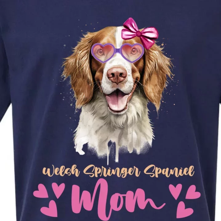 Welsh Springer Spaniel Dog Mom Mothers Day Lover Dog Funny Gift Sueded Cloud Jersey T-Shirt