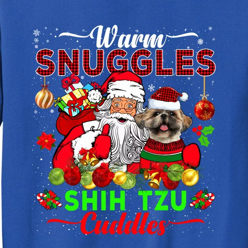 Warm Snuggles Shih Tzu Cuddles Funny Santa Xmas Dog Lover Gift Sweatshirt