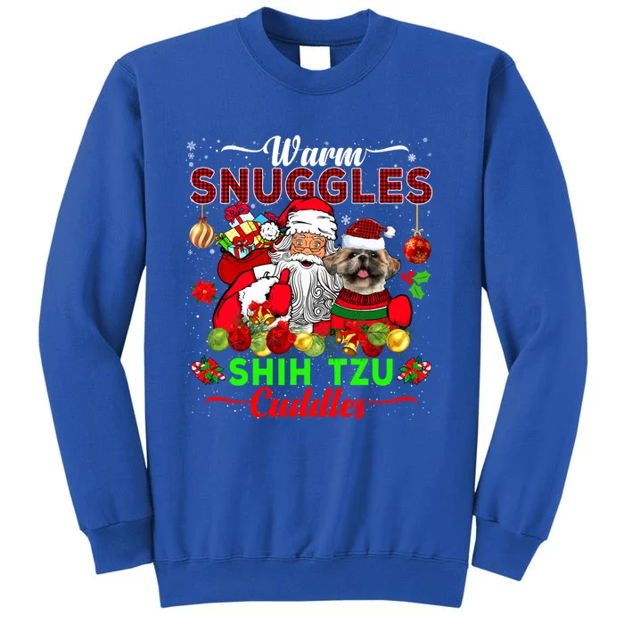 Warm Snuggles Shih Tzu Cuddles Funny Santa Xmas Dog Lover Gift Sweatshirt