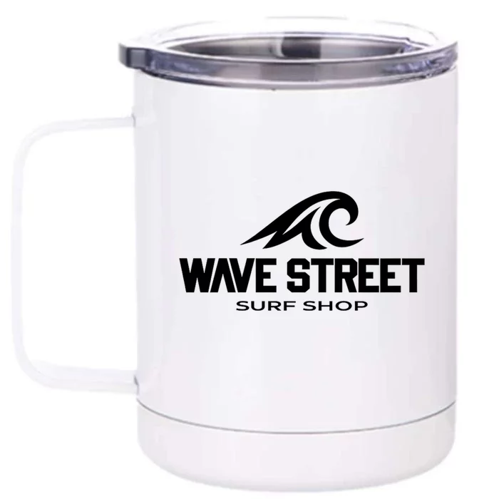 Wave Street Surf Vintage Beach Logo Front & Back 12oz Stainless Steel Tumbler Cup