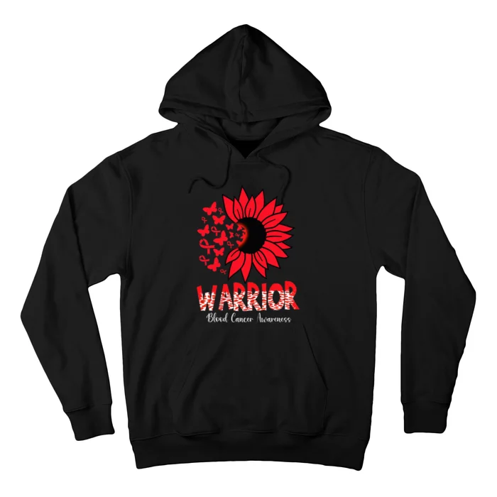 Warrior Survivor Support Red Ribbon Blood Cancer Awareness Hoodie