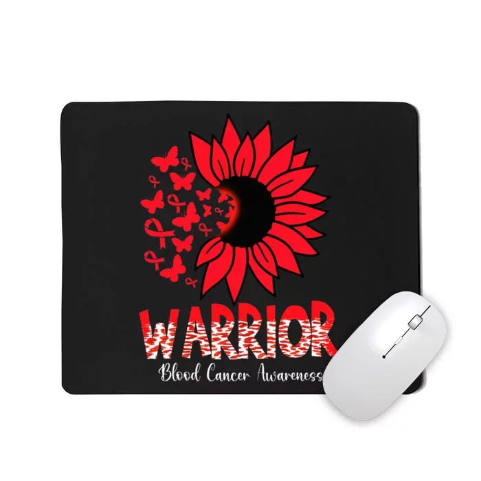 Warrior Survivor Support Red Ribbon Blood Cancer Awareness Mousepad