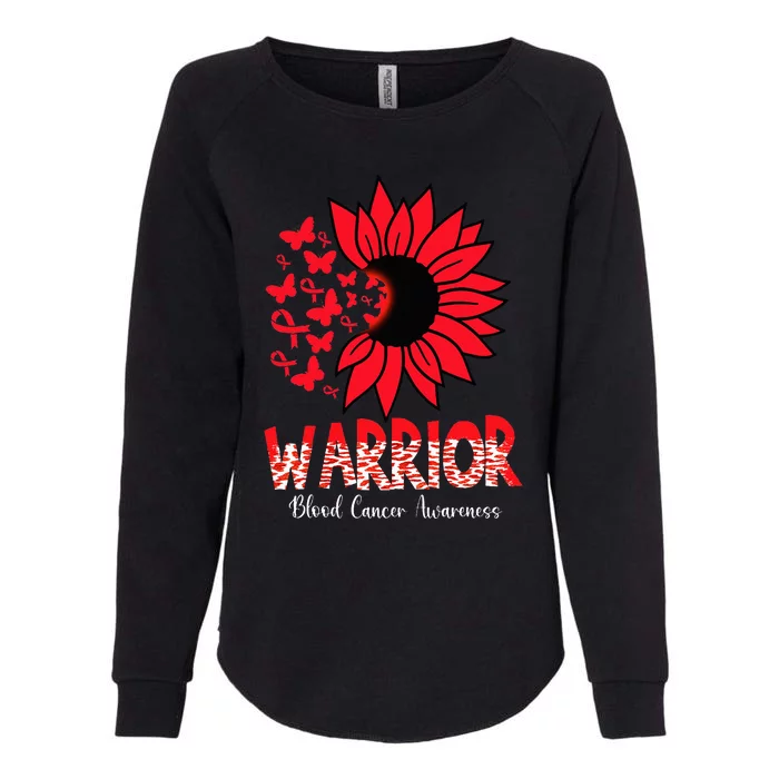 Warrior Survivor Support Red Ribbon Blood Cancer Awareness Womens California Wash Sweatshirt