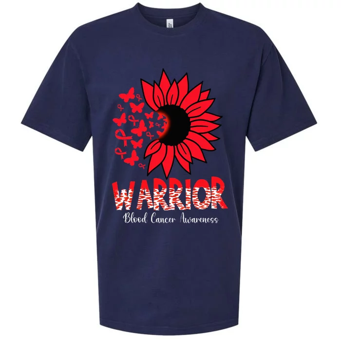 Warrior Survivor Support Red Ribbon Blood Cancer Awareness Sueded Cloud Jersey T-Shirt