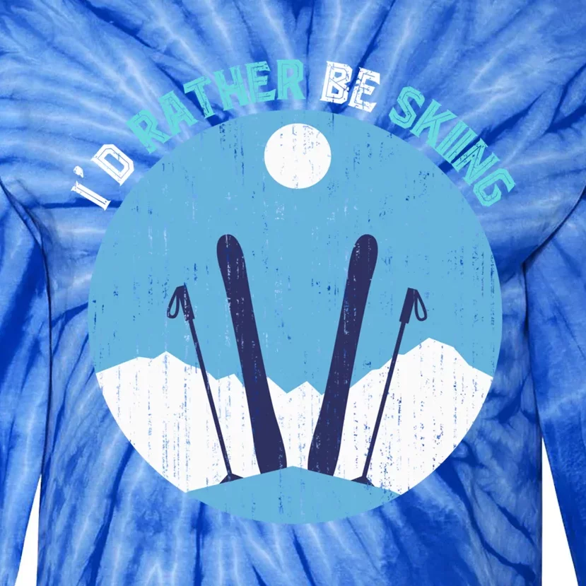 Winter Sport Skiing Lover Ski Instructor Funny Skier Ski Gift Tie-Dye Long Sleeve Shirt