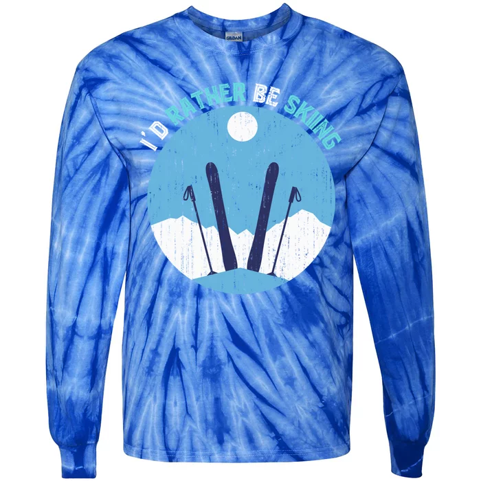 Winter Sport Skiing Lover Ski Instructor Funny Skier Ski Gift Tie-Dye Long Sleeve Shirt