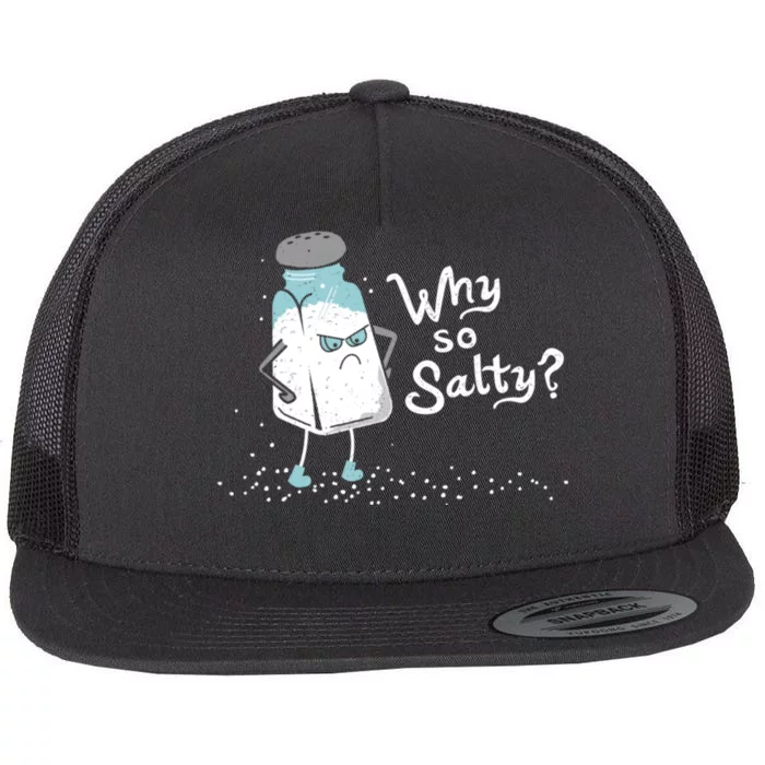 Why So Salty? Funny Salt Shaker Salty Attitude Flat Bill Trucker Hat