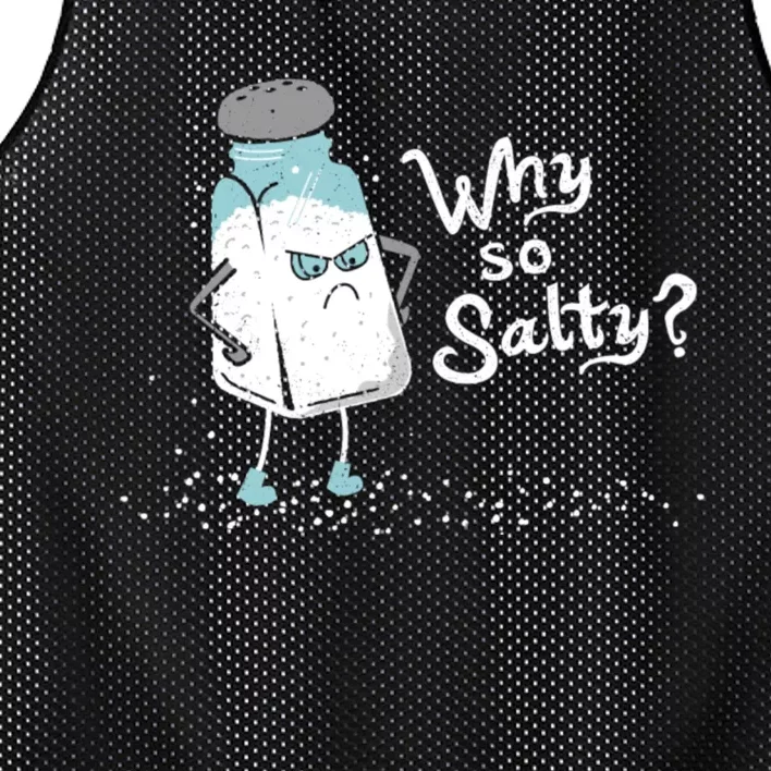 Why So Salty? Funny Salt Shaker Salty Attitude Mesh Reversible Basketball Jersey Tank