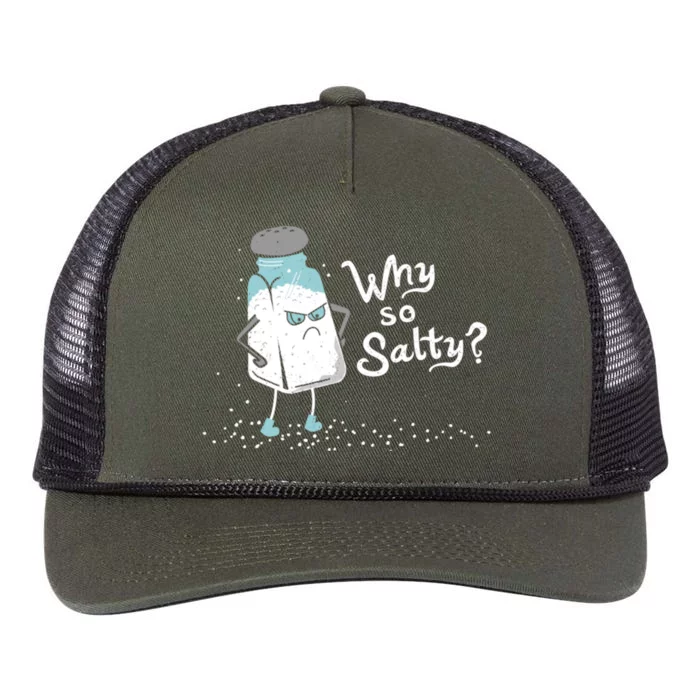 Why So Salty? Funny Salt Shaker Salty Attitude Retro Rope Trucker Hat Cap