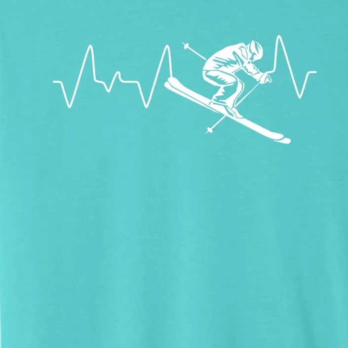 Winter Sports Skiing Skier Heartbeat Ski Instructor Ski Meaningful Gift ChromaSoft Performance T-Shirt