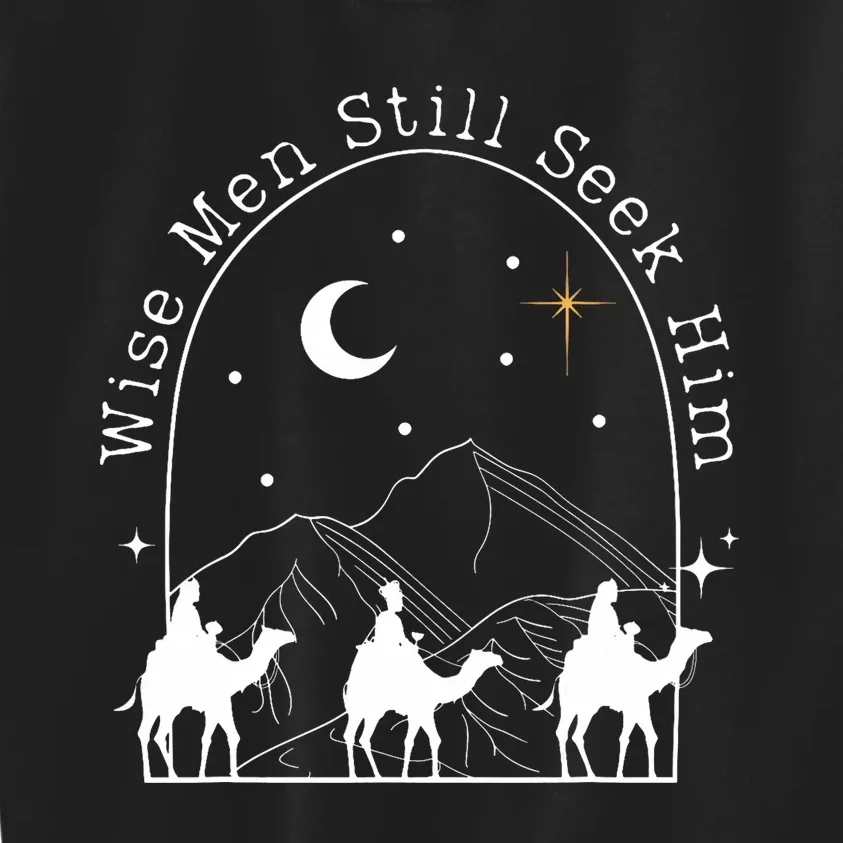 Wise Still Seek Him Christian Christmas Jesus Design Kids Sweatshirt