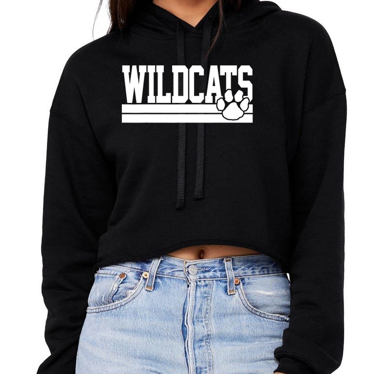 Wildcats School Spirit Crop Top Hoodie