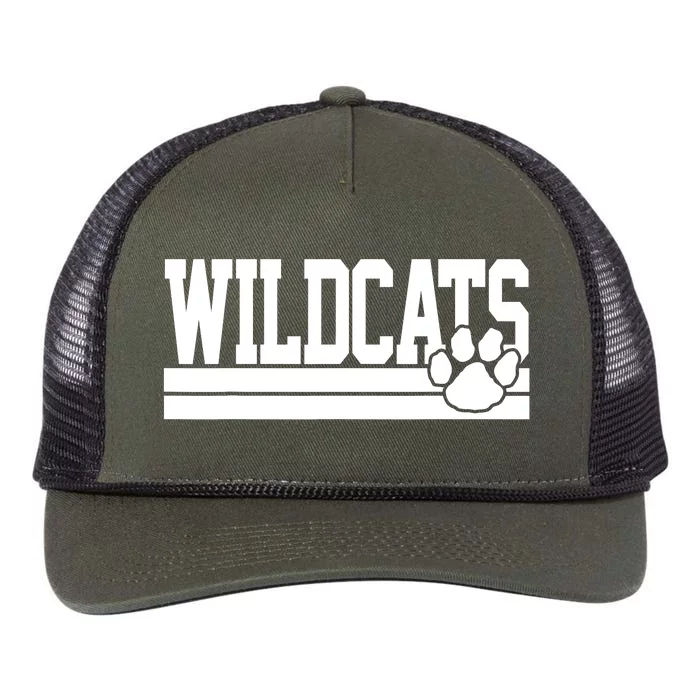 Wildcats School Spirit Retro Rope Trucker Hat Cap