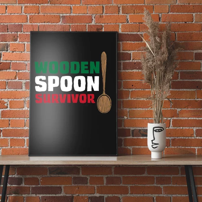 Wooden Spoon Survivor Italian Flag Poster