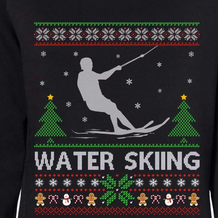 Water Skiing Sports Lover Santa Ugly Water Skiing Christmas Gift Womens California Wash Sweatshirt