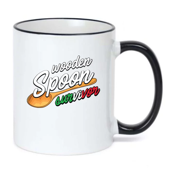 Wooden Spoon Survivor Funny Italian Food Lovers Black Color Changing Mug