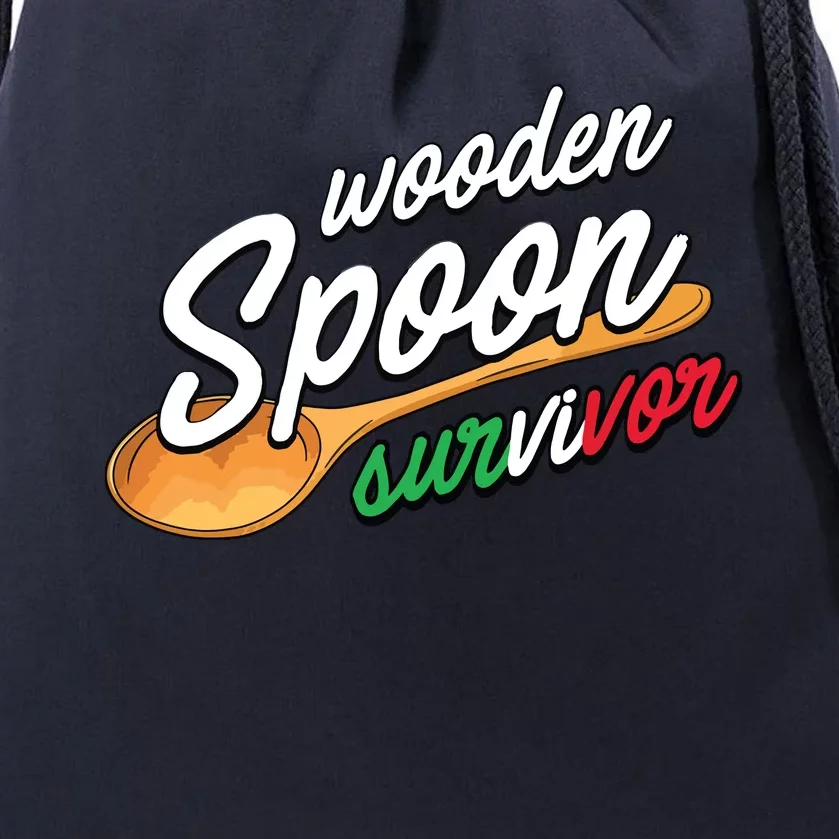 Wooden Spoon Survivor Funny Italian Food Lovers Drawstring Bag