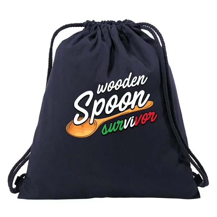 Wooden Spoon Survivor Funny Italian Food Lovers Drawstring Bag