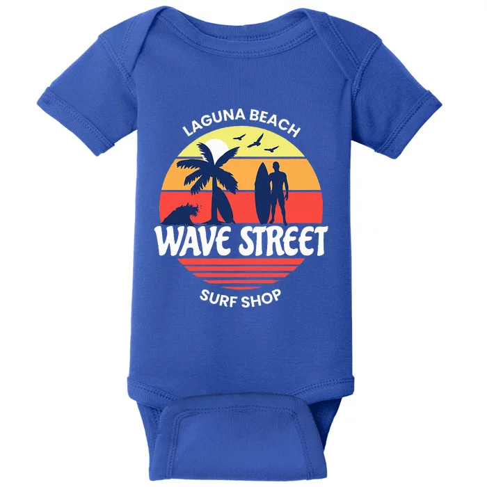 Wave Street Surf Shop Sunrise Logo Baby Bodysuit