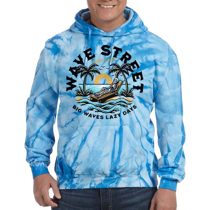 Wave Street Skeleton On The Beach Tie Dye Hoodie