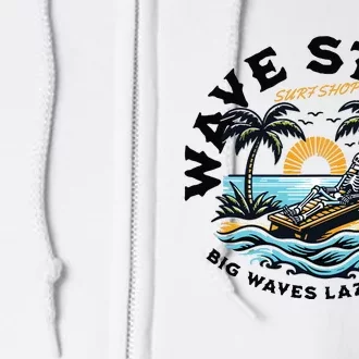 Wave Street Skeleton On The Beach Full Zip Hoodie