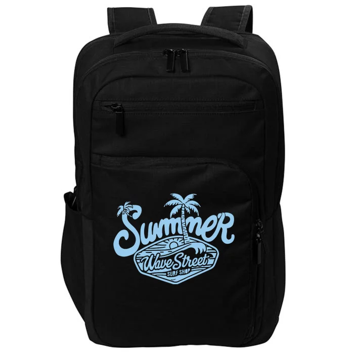 Wave Street Summer Surf Shop Graphic Impact Tech Backpack