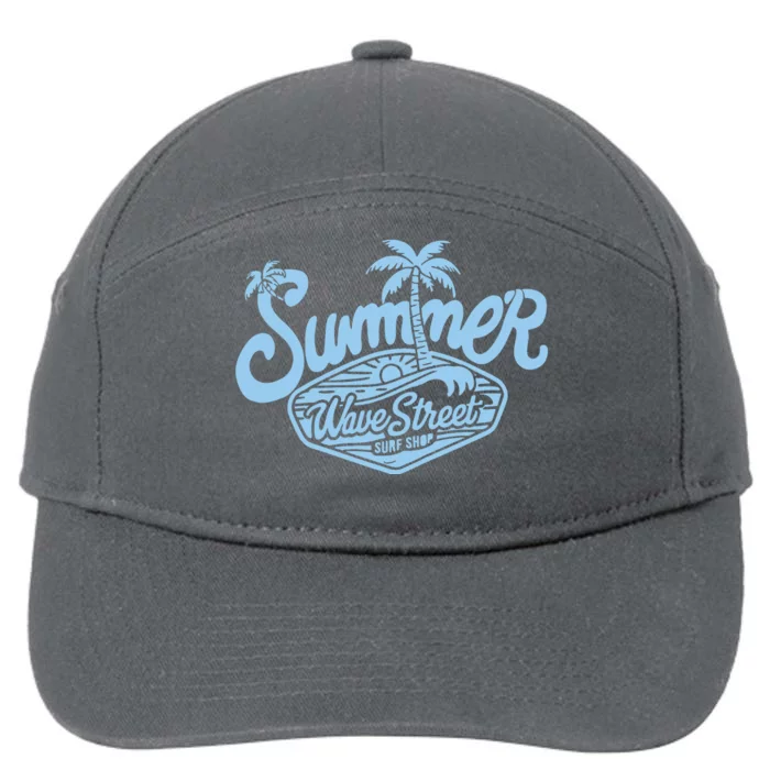 Wave Street Summer Surf Shop Graphic 7-Panel Snapback Hat