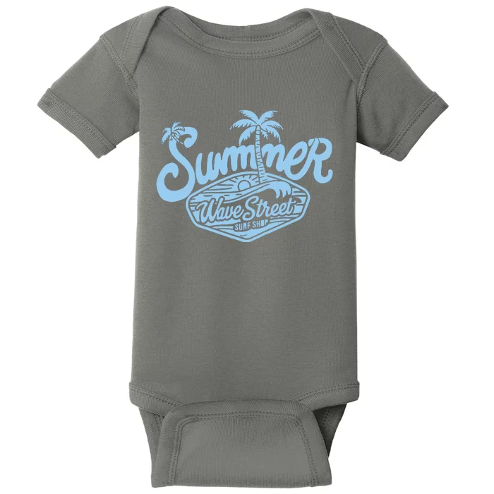 Wave Street Summer Surf Shop Graphic Baby Bodysuit