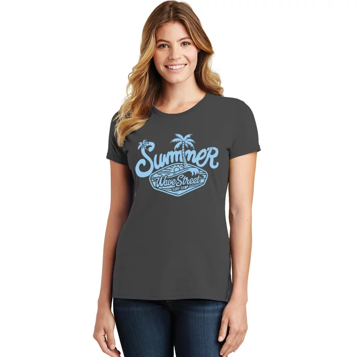 Wave Street Summer Surf Shop Graphic Women's T-Shirt