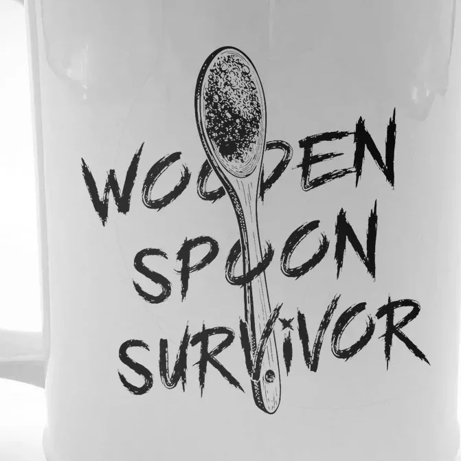 Wooden Spoon Survivor Funny Mom Meme Front & Back Beer Stein