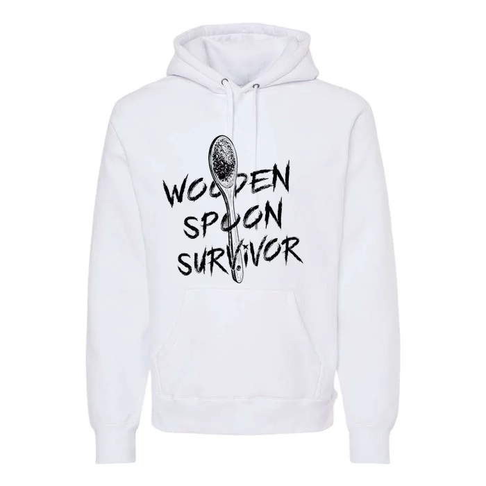 Wooden Spoon Survivor Funny Mom Meme Premium Hoodie