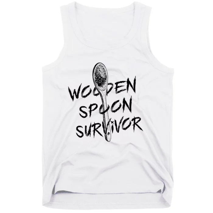 Wooden Spoon Survivor Funny Mom Meme Tank Top