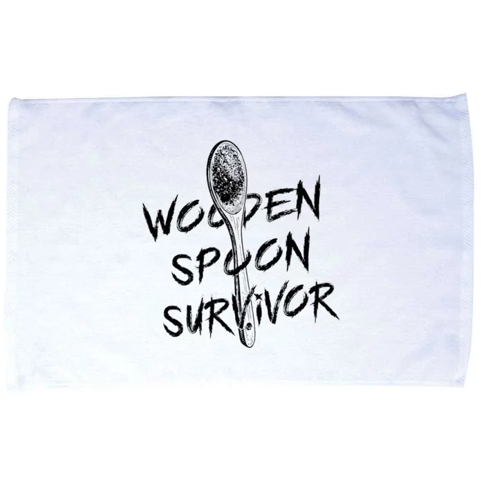 Wooden Spoon Survivor Funny Mom Meme Microfiber Hand Towel