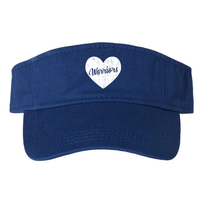 Warriors School Sports Fan Team Spirit Mascot Heart Gift Valucap Bio-Washed Visor