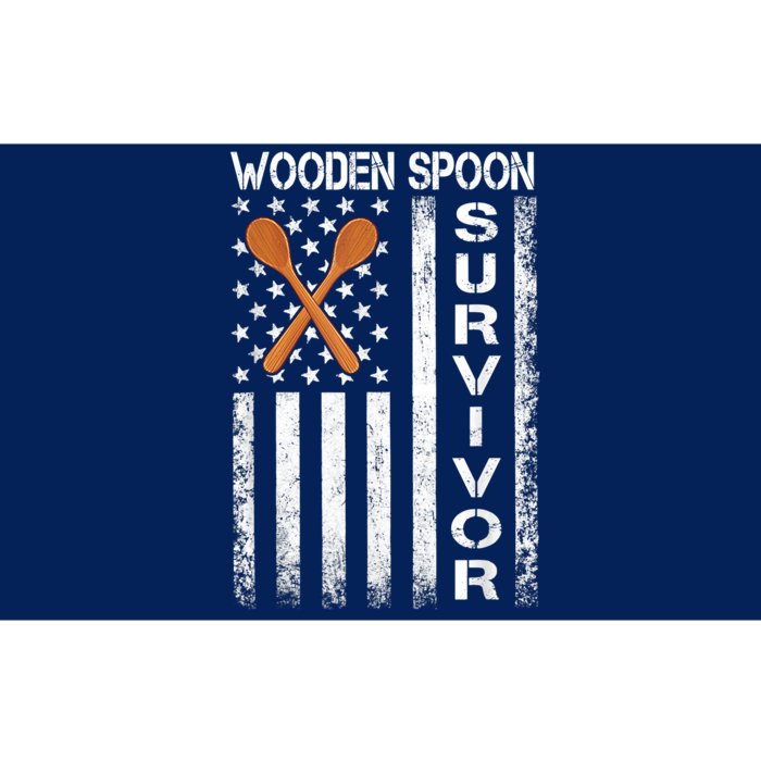 Wooden Spoon Survivor Humor Expression Funny Us Flag Bumper Sticker