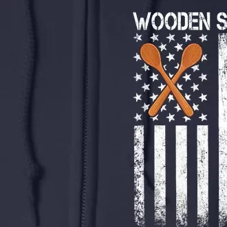 Wooden Spoon Survivor Humor Expression Funny Us Flag Full Zip Hoodie