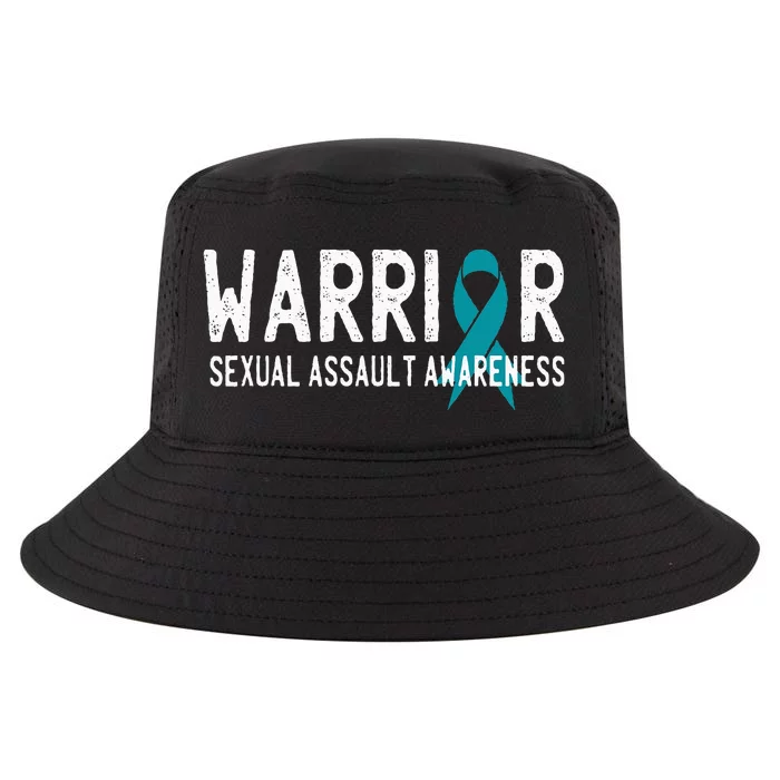 Warrior Survivor Sexual Assault Awareness Month Teal Ribbon Cool Comfort Performance Bucket Hat