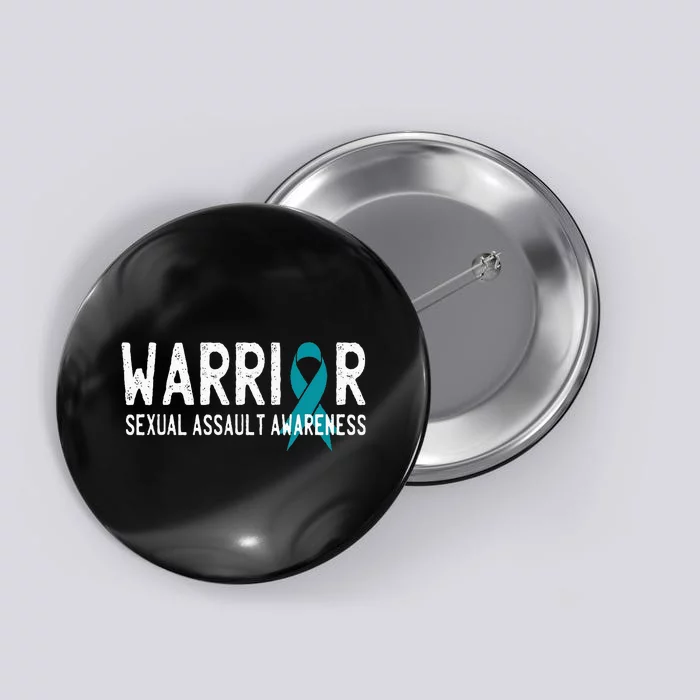 Warrior Survivor Sexual Assault Awareness Month Teal Ribbon Button