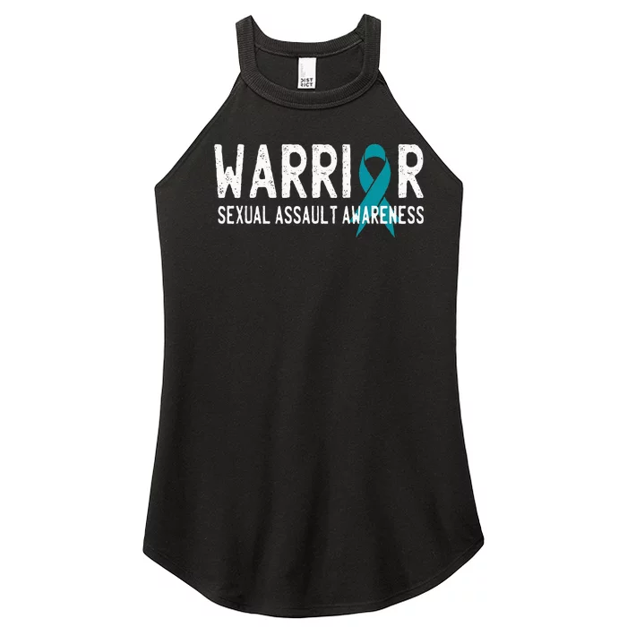 Warrior Survivor Sexual Assault Awareness Month Teal Ribbon Women’s Perfect Tri Rocker Tank