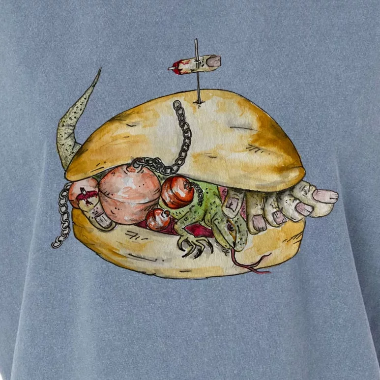 Wrong Sandwich Series Ballcock Lizard And Toes Blt Garment-Dyed Women's Muscle Tee