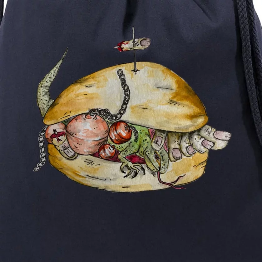 Wrong Sandwich Series Ballcock Lizard And Toes Blt Drawstring Bag