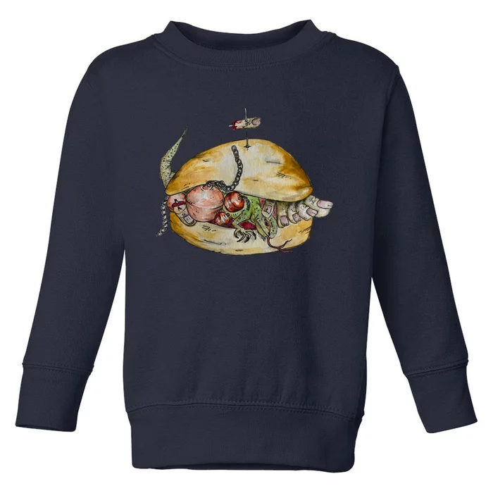 Wrong Sandwich Series Ballcock Lizard And Toes Blt Toddler Sweatshirt