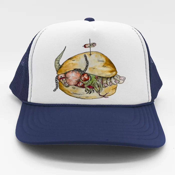 Wrong Sandwich Series Ballcock Lizard And Toes Blt Trucker Hat